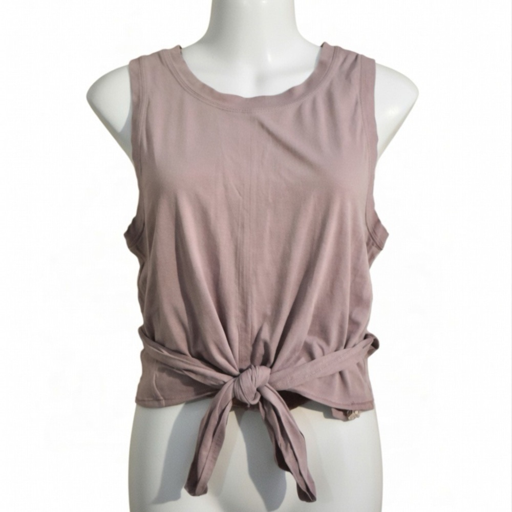 Lululemon Dusty Pink Crop Tie Front Tank Top Sz 8
